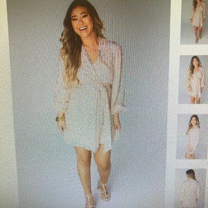 Adeline Sequin Wrap Dress - Pink Buddy Love M